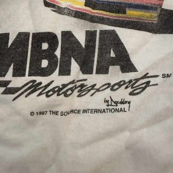 VTG 1997 NASCAR MBNA Motorsports Forget The Rest Demand The Best Race Shirt XL - Picture 3 of 11